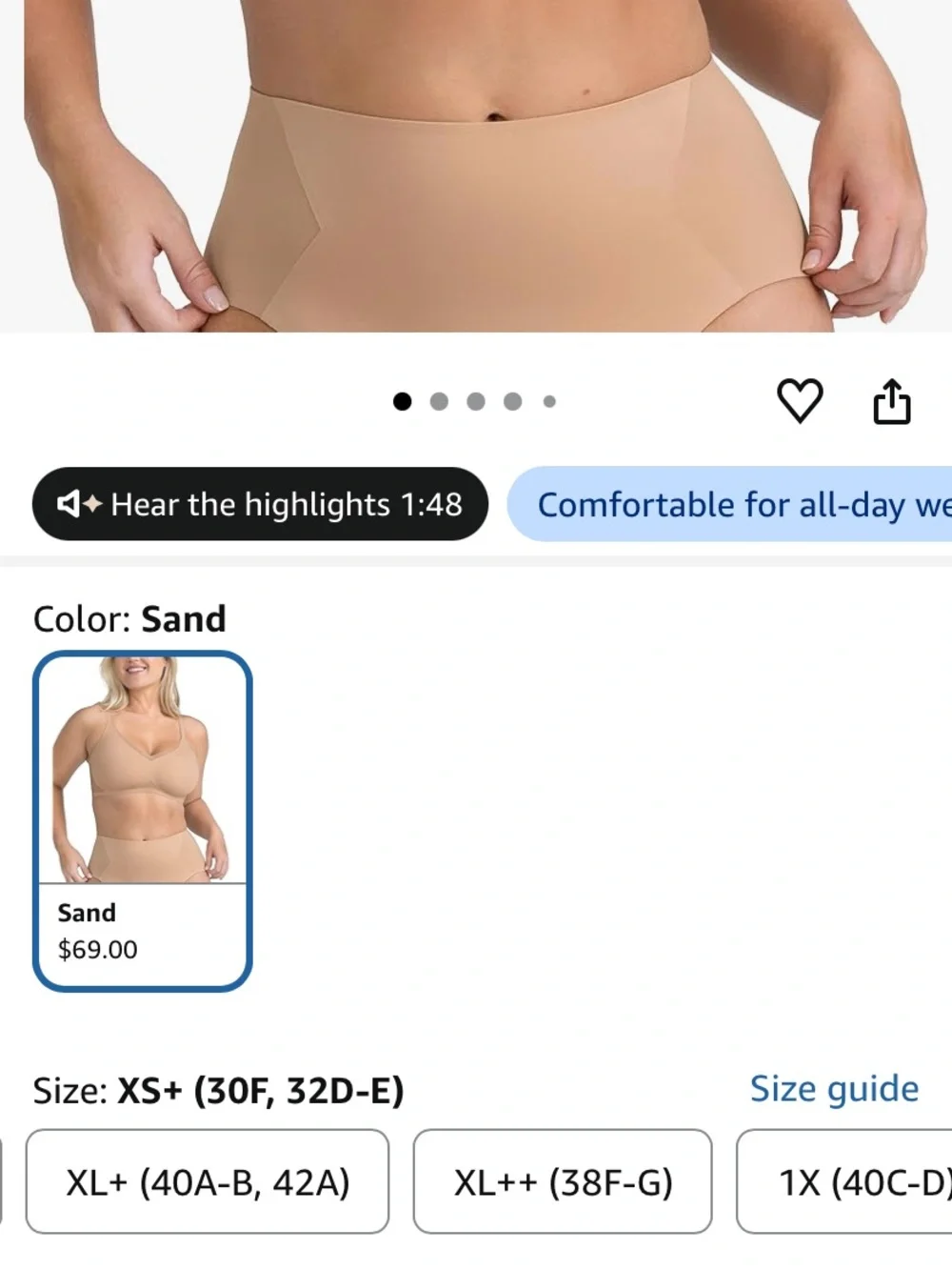 Honeylove Wire Free Cross Over Bra Size XL++ 38F 38G Sand Neutral Tan EUC